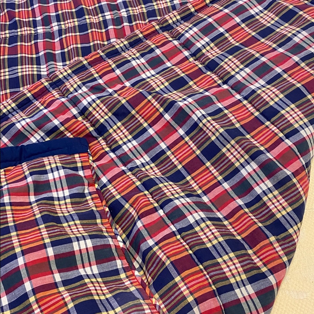 Ralph Lauren Red and Blue Plaid Bed Scarf.  46x 97 nice condition - Picture 5 of 5
